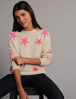 Marks and Spencer  Pure Cashmere Oversized Star Jumper