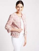 Marks and Spencer  Cotton Blend Textured Ruffle Blazer