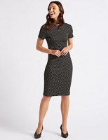 Marks and Spencer  Spotted Half Sleeve Pencil Dress