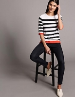 Marks and Spencer  Striped Round Neck Half Sleeve T-Shirt