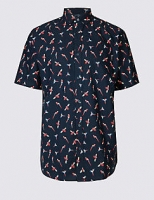 Marks and Spencer  2in Longer Regular Fit Parrot Print Shirt