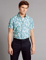 Marks and Spencer  Pure Cotton Slim Fit Floral Shirt
