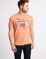 Marks and Spencer  Pure Cotton Car Print Crew Neck T-Shirt