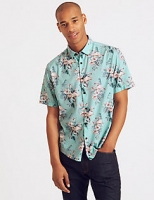 Marks and Spencer  Cotton Rich Floral Printed Shirt