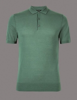 Marks and Spencer  Silk Rich Knitted Slim Fit Polo