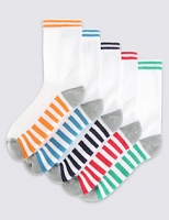 Marks and Spencer  5 Pairs of Cotton Rich Freshfeet Sports Socks (3-16 Years)
