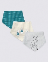 Marks and Spencer  3 Pack Pure Cotton Peter Rabbit Dribble Bibs