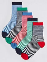 Marks and Spencer  5 Pairs of Striped Socks (1-14 Years)
