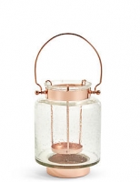 Marks and Spencer  Large Seeded Glass Lantern with Metal Fitting