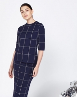 Dunnes Stores  Lennon Courtney at Dunnes Stores Grid Knit Top