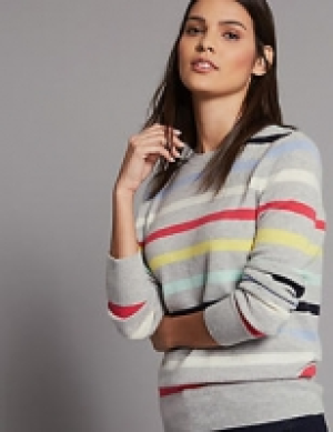 Pure Cashmere Striped Round Neck Jumper 135.00 €