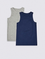 Marks and Spencer  2 Pack Vest Tops (3-16 Years)