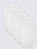 Marks and Spencer  5 Pack Pure Cotton Strap Bodysuits