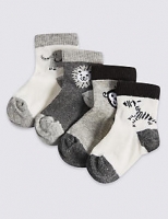 Marks and Spencer  4 Pairs of Animal Baby Socks (0-24 Months)