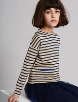 Marks and Spencer  Cotton Rich Lurex Knitted Top (3-16 Years)