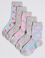 Marks and Spencer  5 Pairs of Dog Socks (2-14 Years)