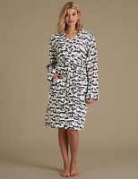 Marks and Spencer  Pure Cotton Tiger Print Waffle Dressing Gown