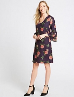 Marks and Spencer  Floral Print Flared Cuff Sleeve Tunic Dress