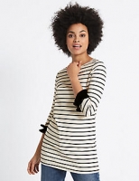 Marks and Spencer  Cotton Rich Striped Ruffle Cuff Tunic