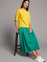 Marks and Spencer  Cotton Blend Full Midi Skirt