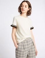 Marks and Spencer  Pure Cotton Frill Short Sleeve Top