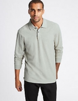 Marks and Spencer  Pure Cotton Long Sleeve Polo Shirt