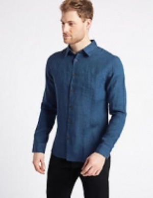 Pure Linen Slim Fit Shirt with Pocket 19.00 €