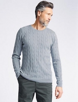 Marks and Spencer  Cotton Cashmere Cable Knit Jumper