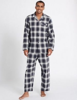 Pure Brushed Cotton Checked Pyjama Set 40.00 €