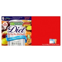 Centra  Irish Yogurts Diet Fat Free Bio-Live Yogurt Tropical 8 Pack 