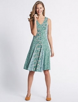 Marks and Spencer  Cotton Rich Burnout Print Dress