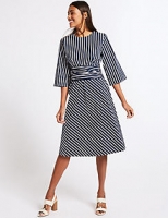 Marks and Spencer  Pure Cotton Striped Tie Waist Tunic Dress