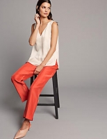 Marks and Spencer  Linen Rich Ankle Grazer Straight Trousers