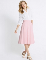 Marks and Spencer  Cotton Rich A-Line Midi Skirt