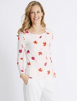Marks and Spencer  Floral Print Twisted Neck Long Sleeve Top