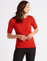 Marks and Spencer  Textured Square Neck Half Sleeve Top