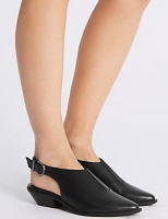 Marks and Spencer  Leather Block Heel Slingback Shoes