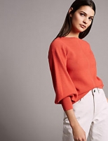 Marks and Spencer  Wool Blend Textured Bell Sleeve Jumper