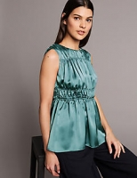 Marks and Spencer  Gathered Round Neck Blouse