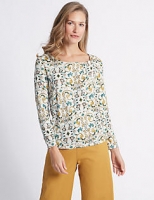 Marks and Spencer  Floral Print Twisted Neck T-Shirt