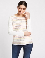 Marks and Spencer  Printed Round Neck Long Sleeve Top