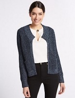 Marks and Spencer  Textured Round Neck Long Sleeve Cardigan