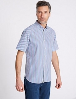 Marks and Spencer  2in Longer Pure Cotton Striped Shirt