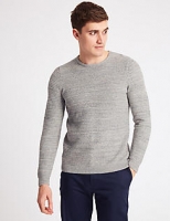Marks and Spencer  Pure Cotton Textured Twist Slim Fit Jumper