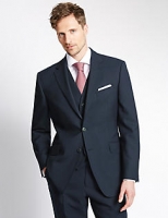 Marks and Spencer  Big & Tall Navy Regular Fit Wool 3 Piece Suit