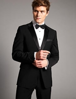Marks and Spencer  Black Tailored Fit Wool Rich with Lycra Tuxedo Suit