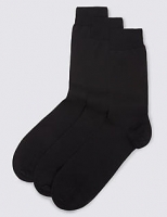 Marks and Spencer  3 Pairs of Pure Cotton Luxury Mercerised Socks