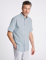 Marks and Spencer  Pure Cotton Spot Textured Shirt