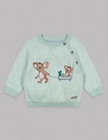 Marks and Spencer  Pure Cotton Koala Print Knitted Jumper
