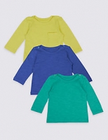 Marks and Spencer  3 Pack Pure Cotton Long Sleeve T-Shirts